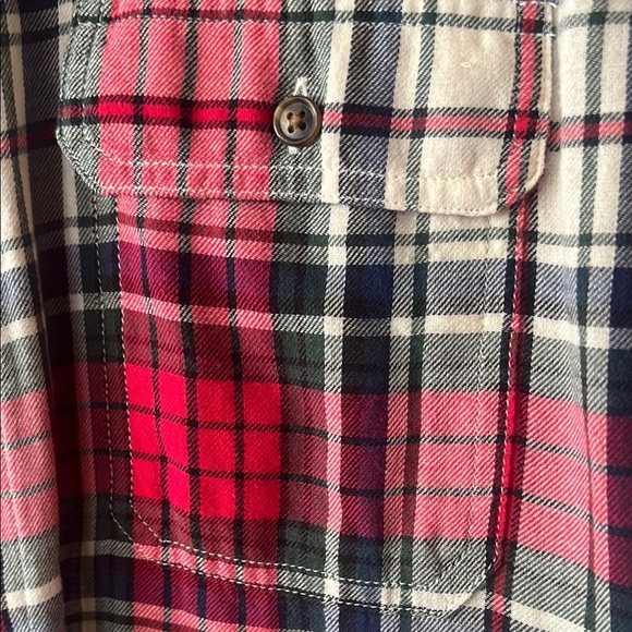 Chaps Red and White Casual Button Down Shirt - Picture 4 of 8